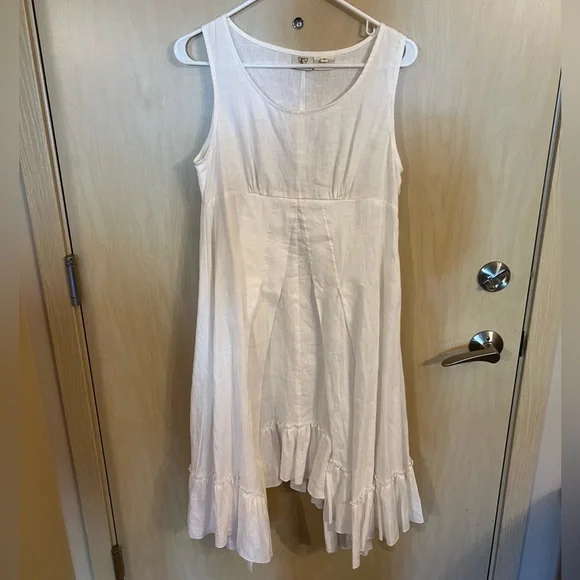 white flowy linen dress Heavenly Linen Maxi Dress
